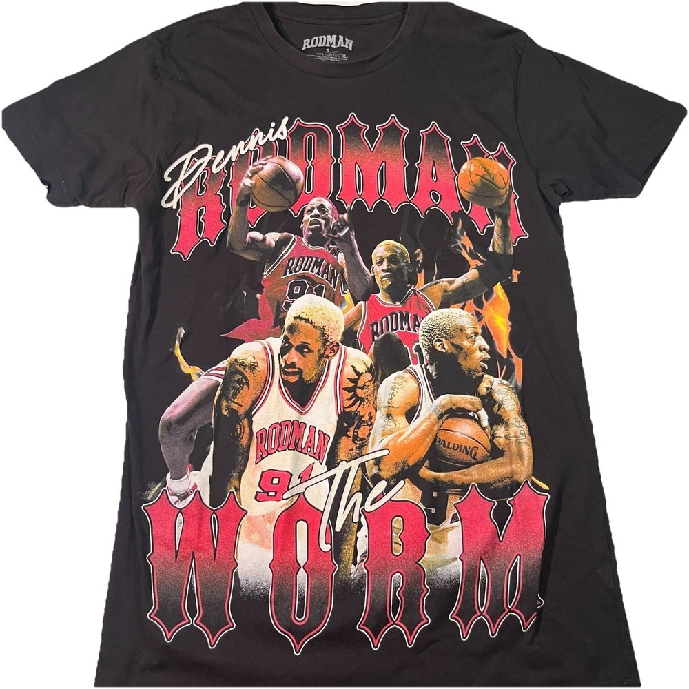 Dennis Rodman "The Worm" NBA T-Shirt Bulls Pistons Spurs Men's S